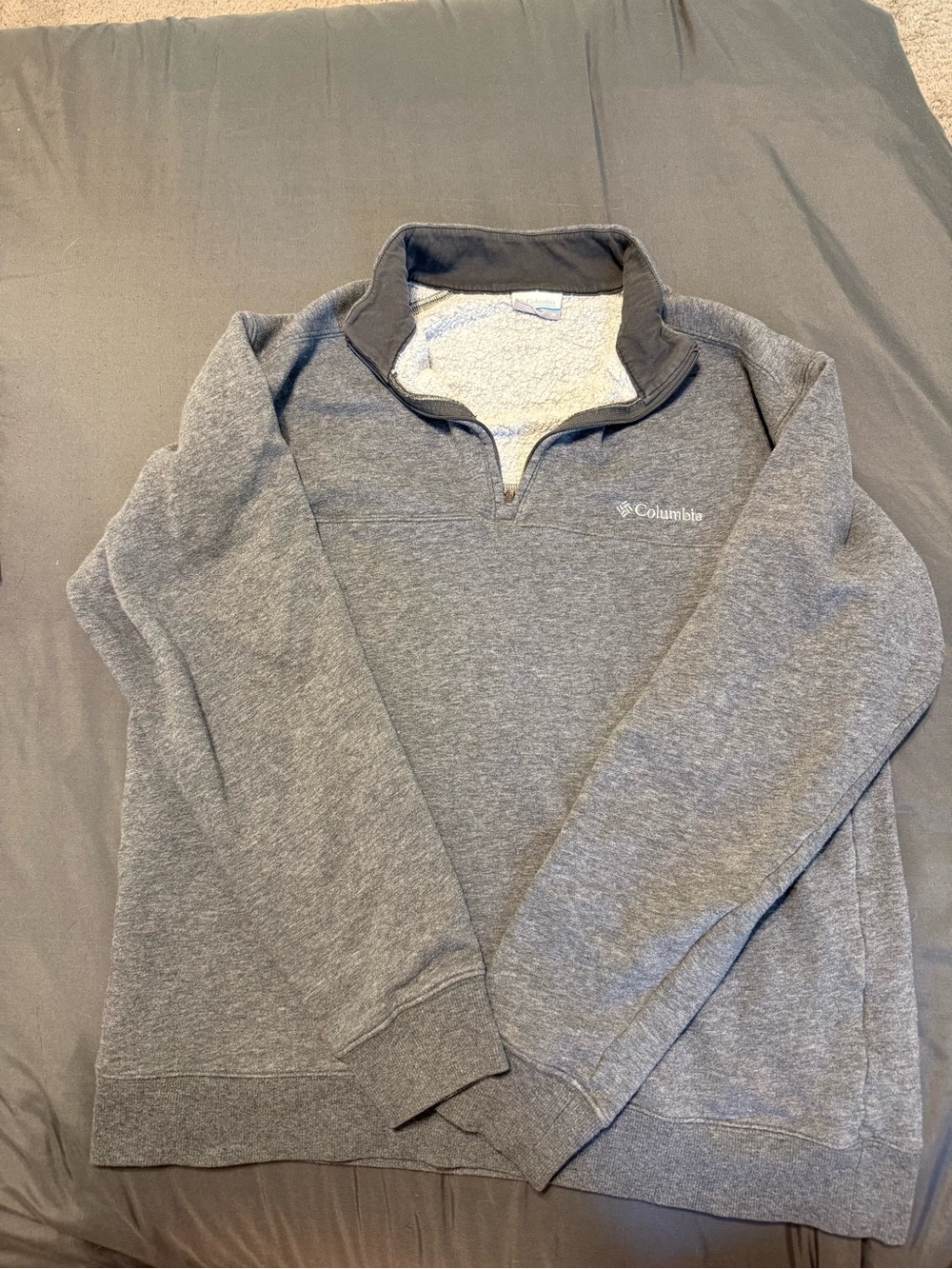 Columbia Men's Gray Sherpa-Lined Quarter-Zip Pullover